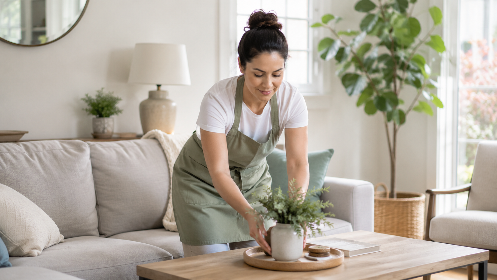 BrightNest cleaner arranging a home in Utah County