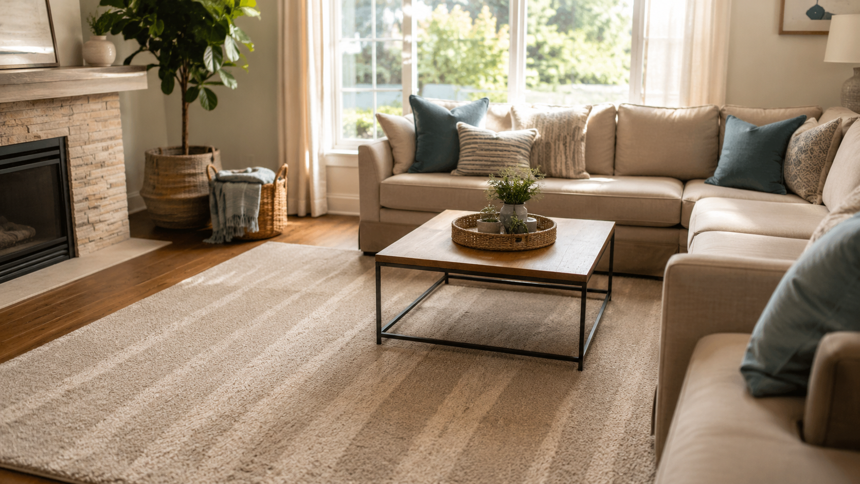 Beautifully cleaned bright living room in Park City Utah